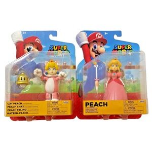 CAT‎ PEACH & PEACH Super Mario Jakks Pacific 4" Figures